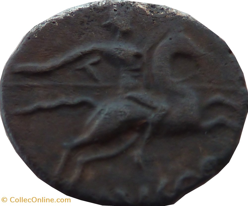 Denier au cavalier VIRODV / TVROCA monnaies antiques celtes denier au cavalier virodv tvroca