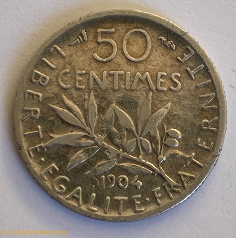 50 centimes Semeuse 1904 monnaies monde france 50 centimes semeuse 1904