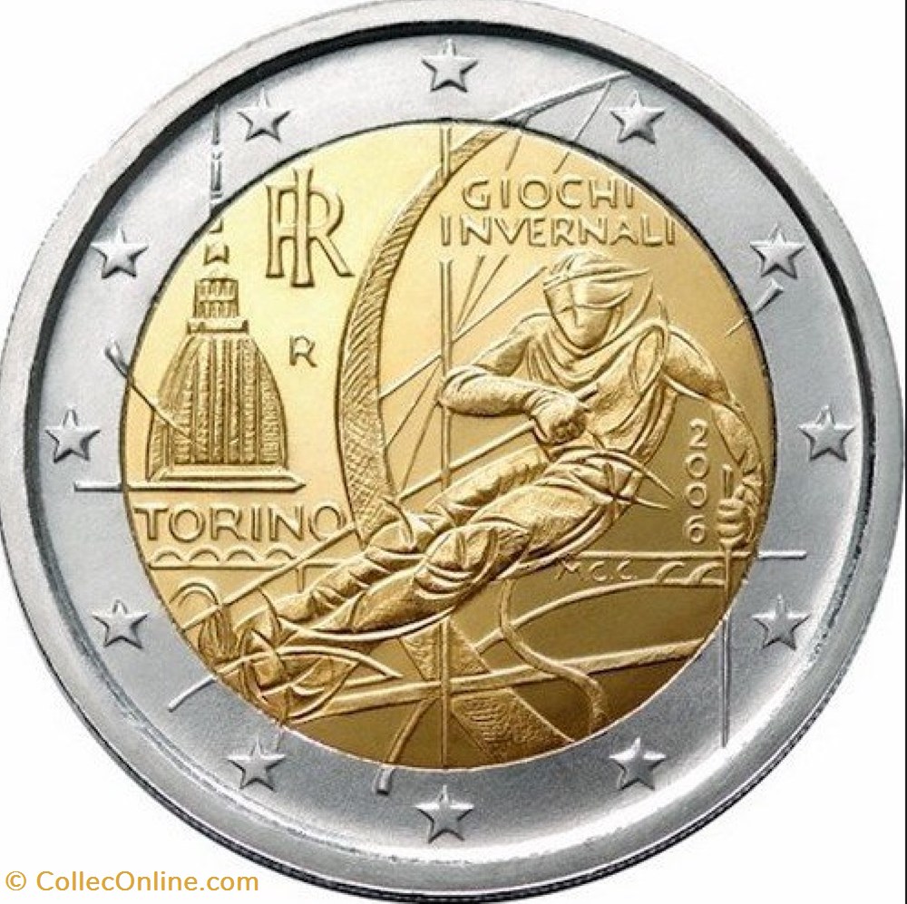 2 Euros XXe Jeux olympiques d'hiver de Turin de 2006 monnaies a italie 2 euros xxe jeux olympiques hiver de turin de 2006
