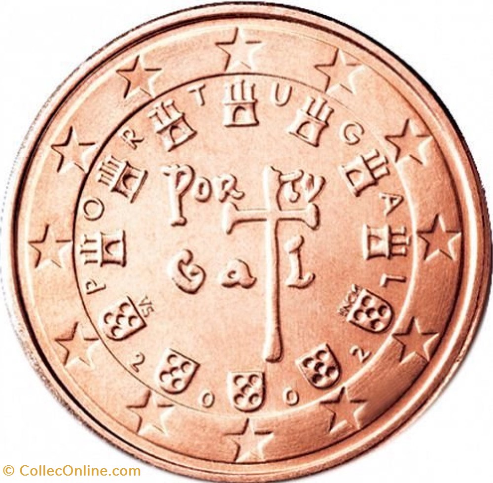 monnaies euros a portugal 1 cent 2008
