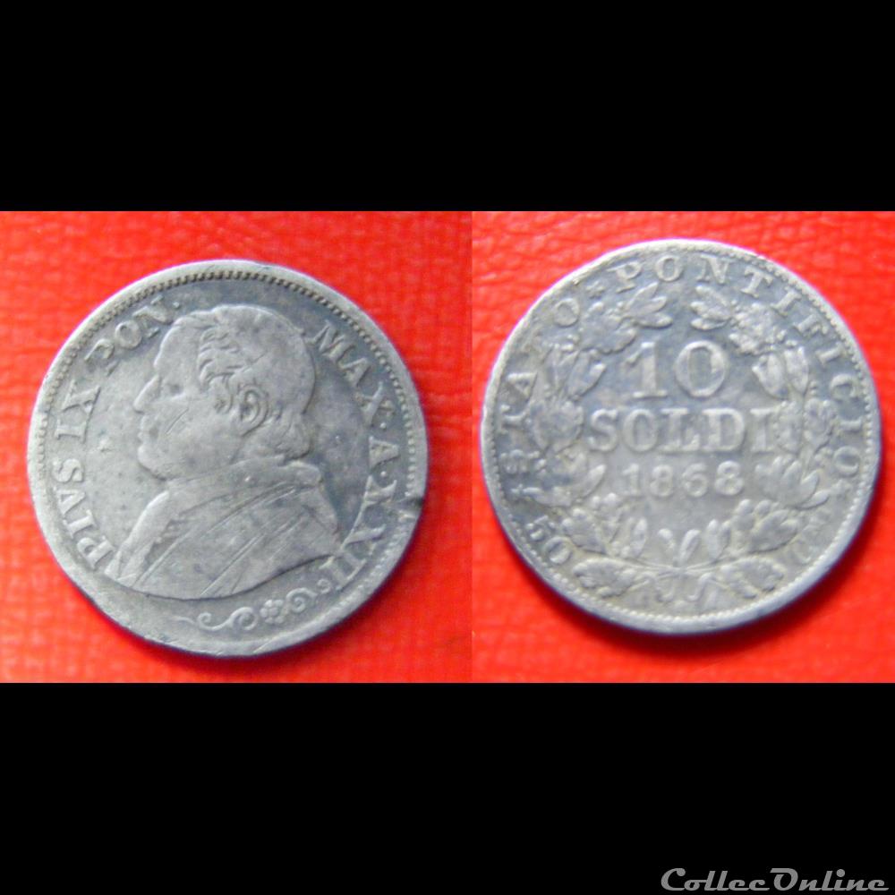 VATICAN ET ÉTATS PONTIFICAUX 10 Soldi (50 Centesimi) 1868 Rome monnaies monde vatican et etats pontificaux 10 soldi 50 centesimi 1868 rome