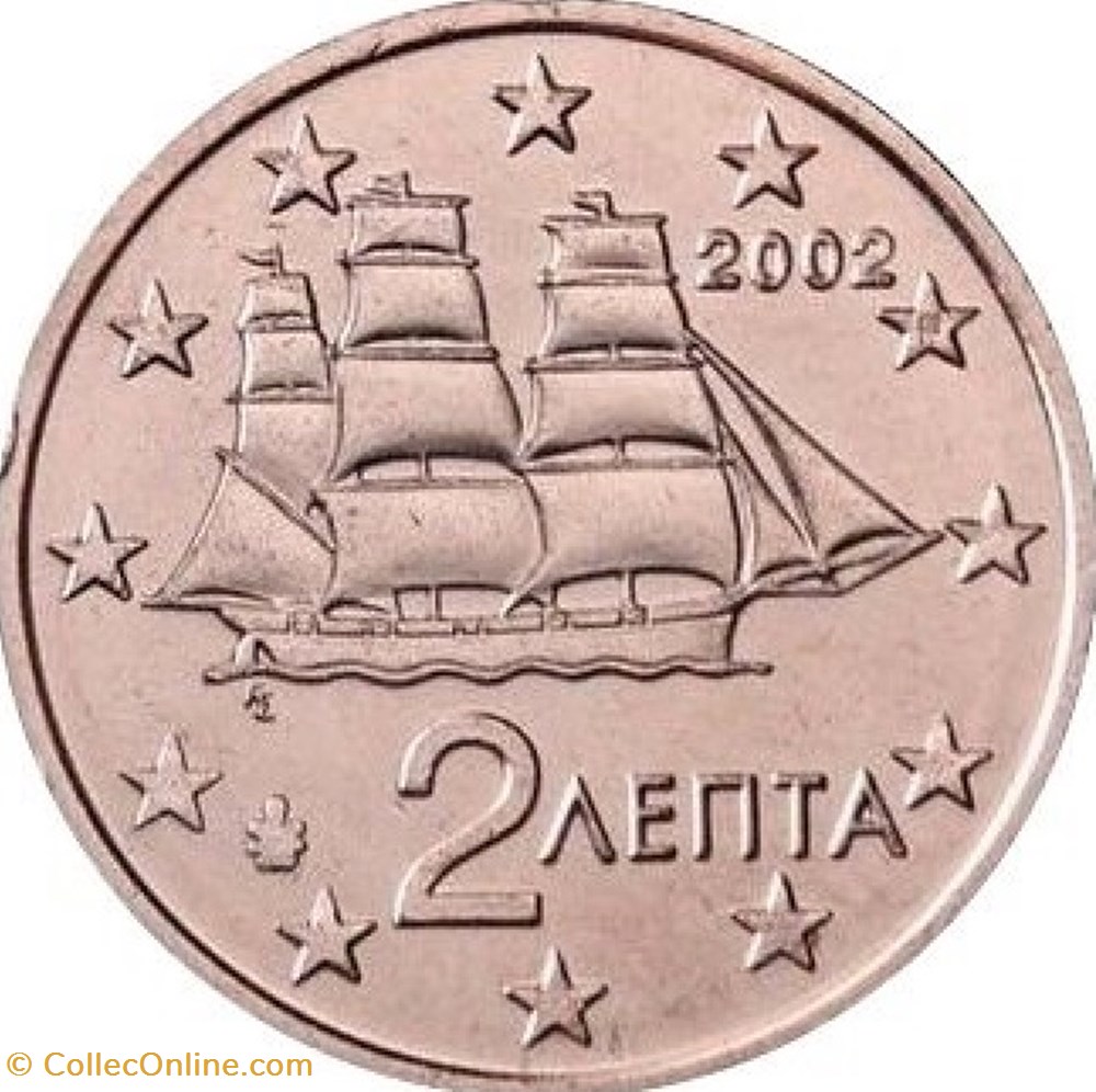 2 cents : 2002 monnaies euros a grece 2 cents 2002