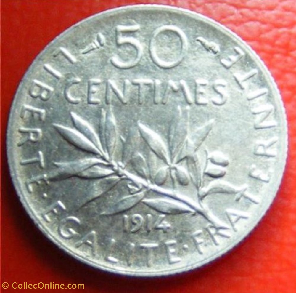 monnaies monde france 50 centimes semeuse 1914