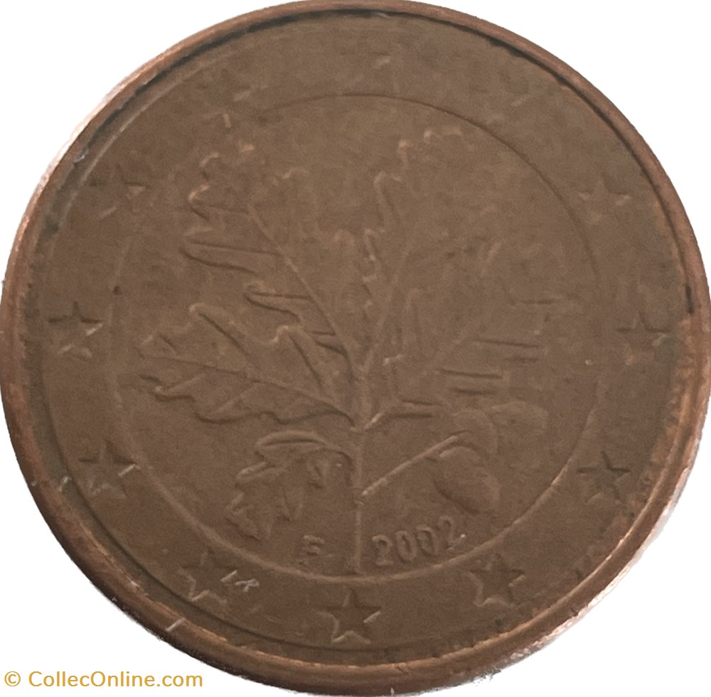 5 cents 2002 F Stuttgart monnaies euros allemagne 5 cents 2002 f stuttgart