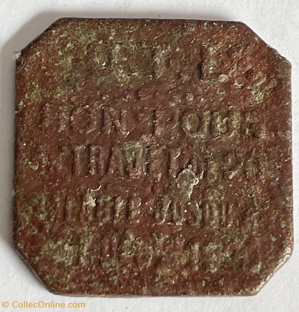 20 Centimes O.T.L. (La compagnie des Omnibus et Tramways de Lyon) monnaies paranumismatique jetons poids 20 centimes o t l la compagnie des omnibus et tramways de lyon