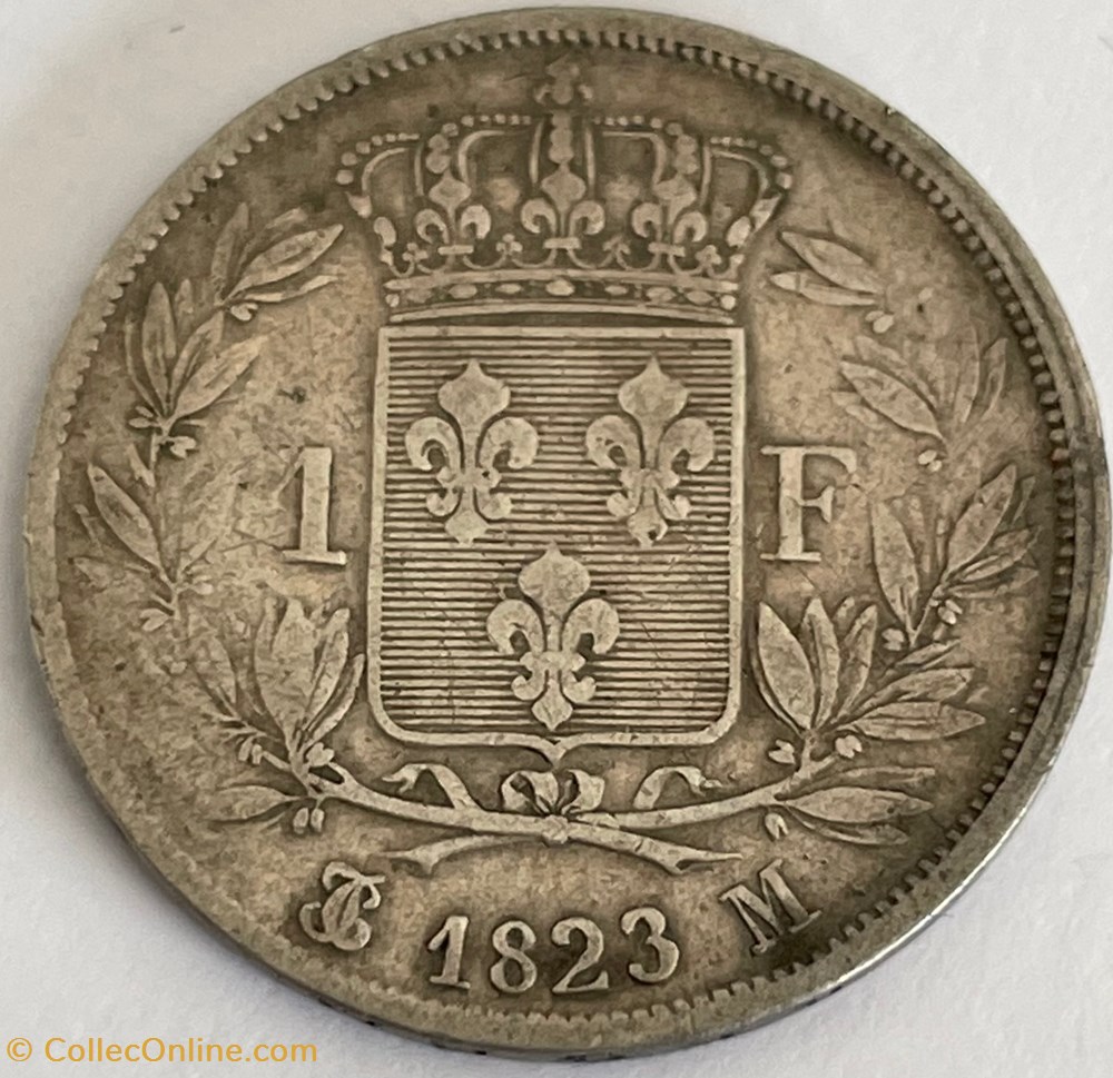 1 franc Louis XVIII 1823 Toulouse monnaies monde france 1 franc louis xviii 1823 toulouse