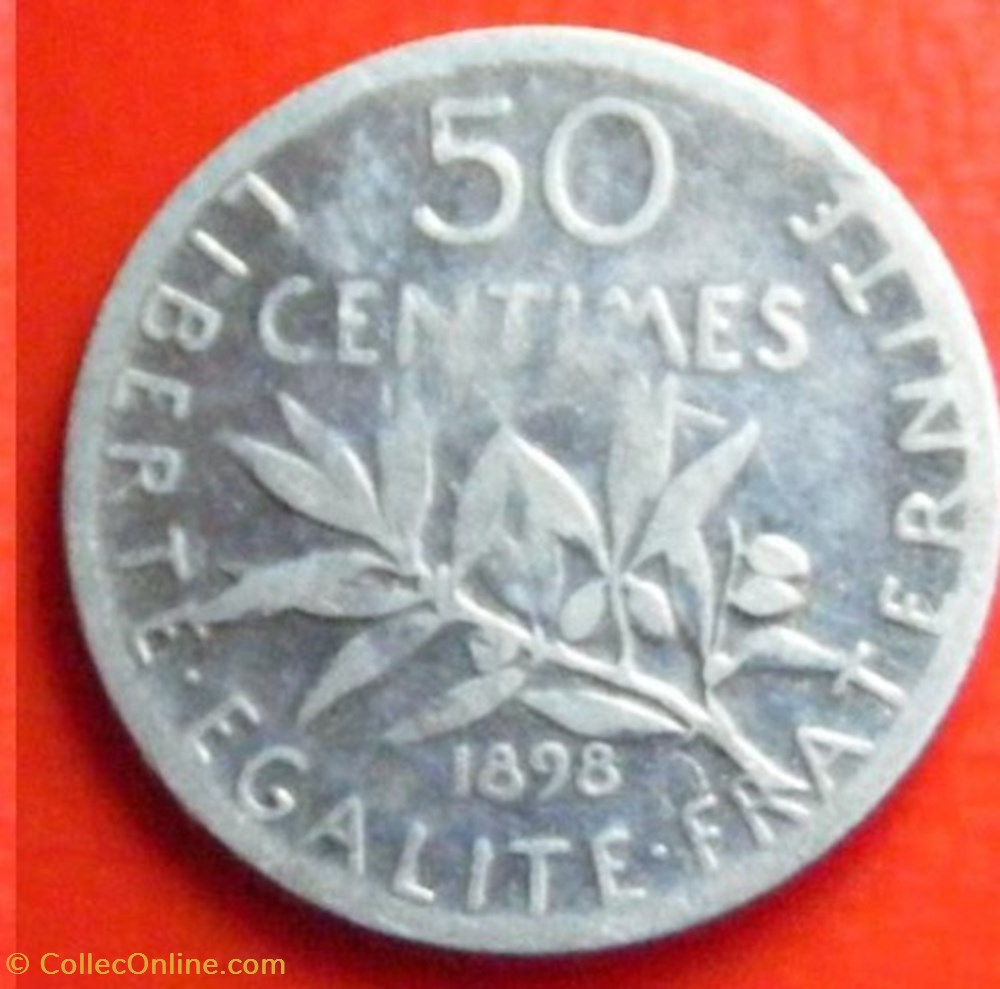 50 centimes Semeuse 1898 monnaies monde france 50 centimes semeuse 1898