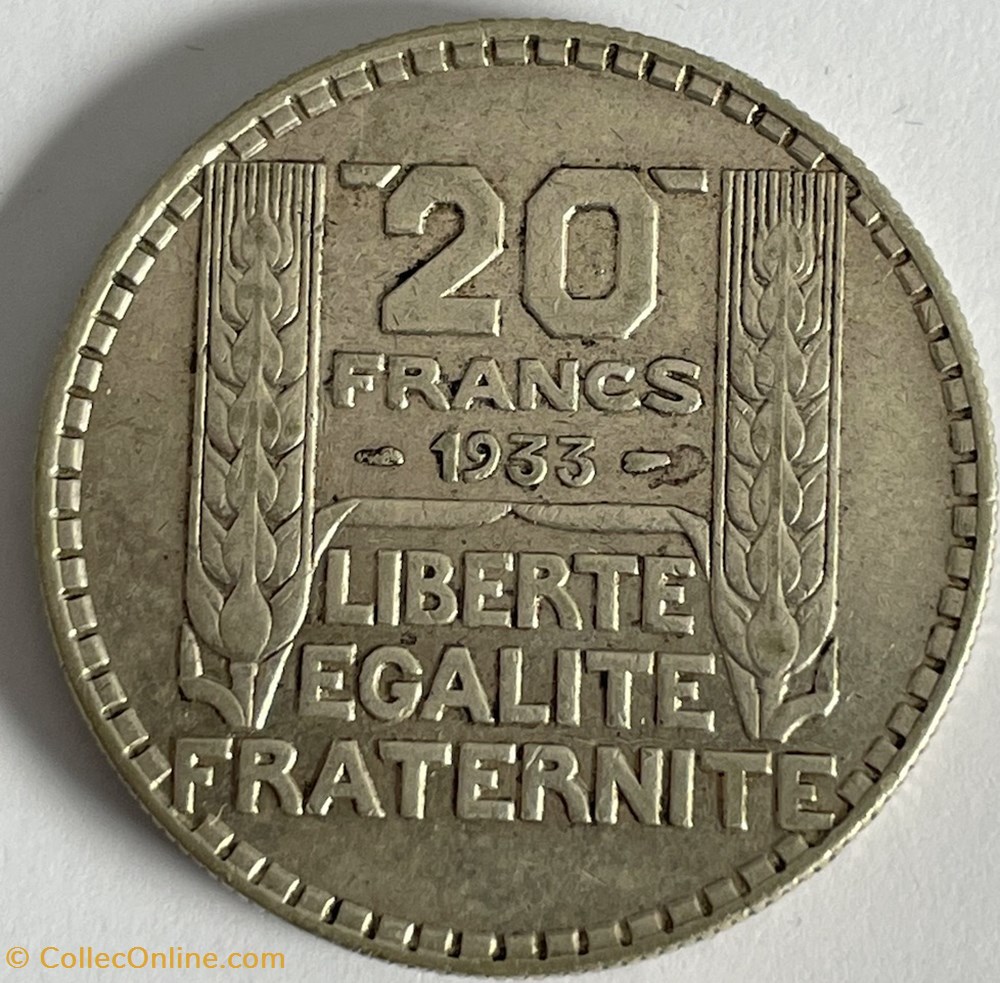 20 francs Turin 1933 Rameaux longs monnaies monde france 20 francs turin 1933 rameaux longs