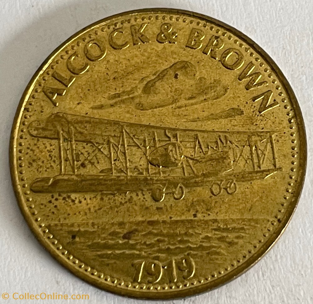 Jeton - L'épopée de l'espace - n° 06 - Alcock & Brown 1919 monnaies paranumismatique jetons poids jeton epopee de espace n 06 alcock brown 1919