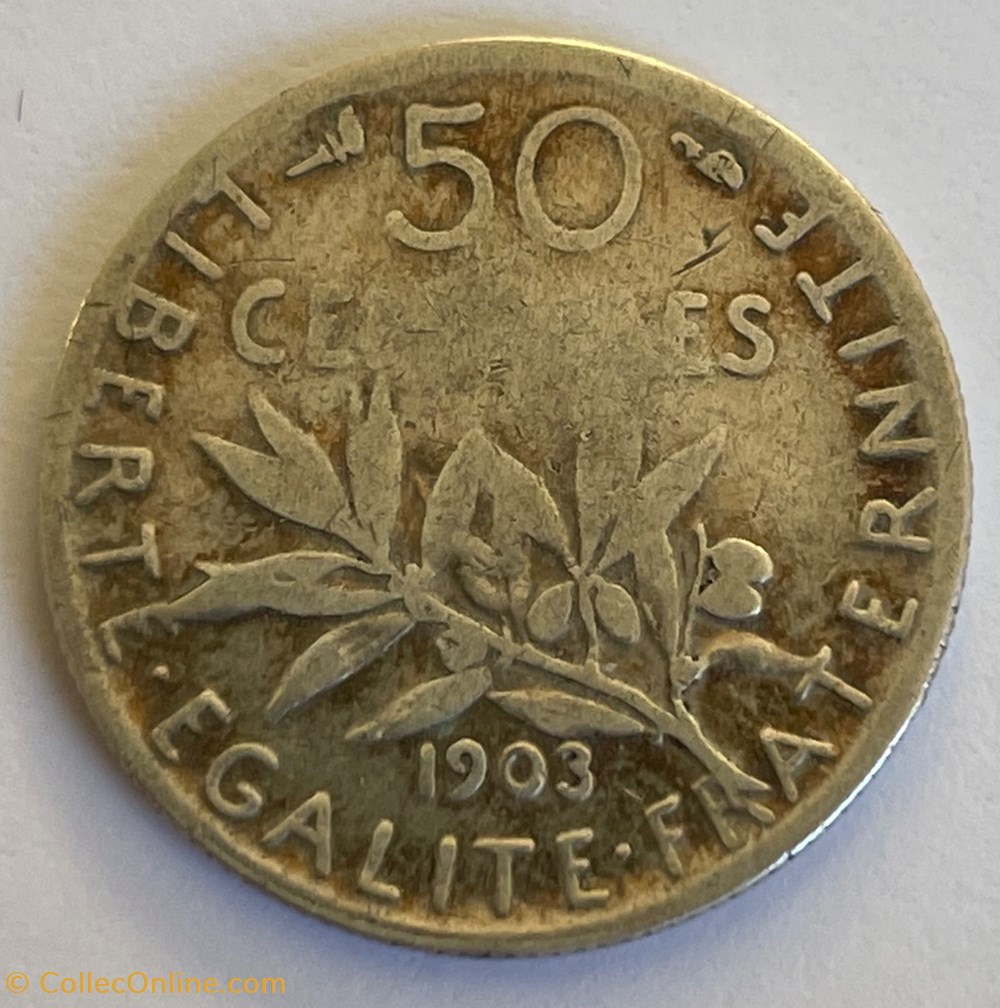 50 centimes Semeuse 1903 monnaies monde france 50 centimes semeuse 1903
