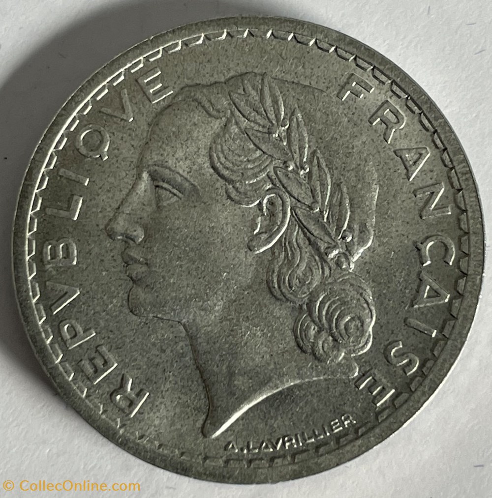monnaies monde france 5 francs lavrillier 1949 b