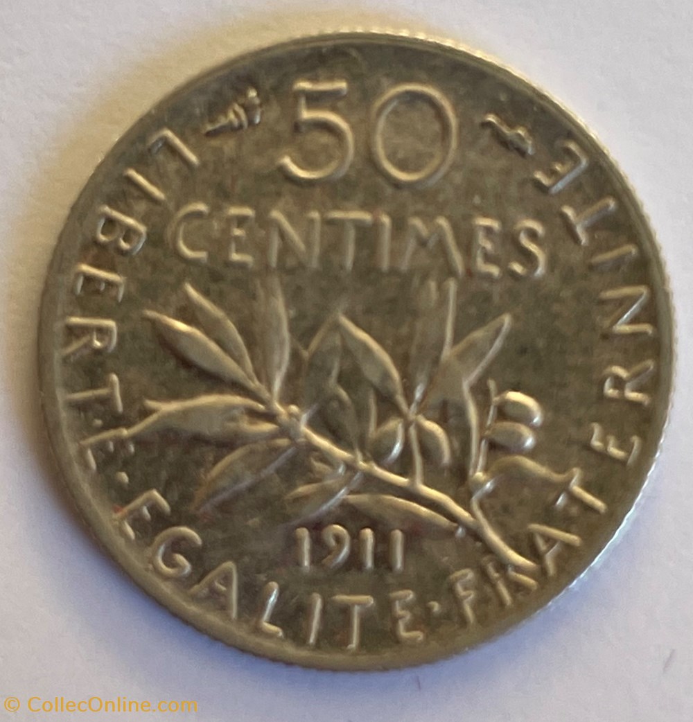 monnaies monde france 50 centimes semeuse 1911