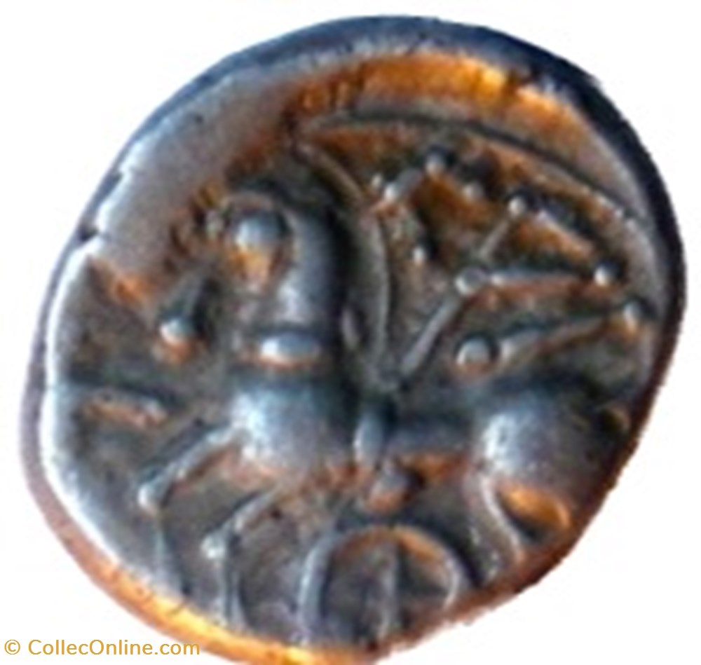 Quinaire KALETEDOY à la rouelle monnaies antiques celtes quinaire kaletedoy a la rouelle