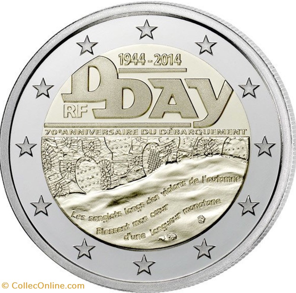 monnaies france 2 euros 70e anniversaire du debarquement de normandie