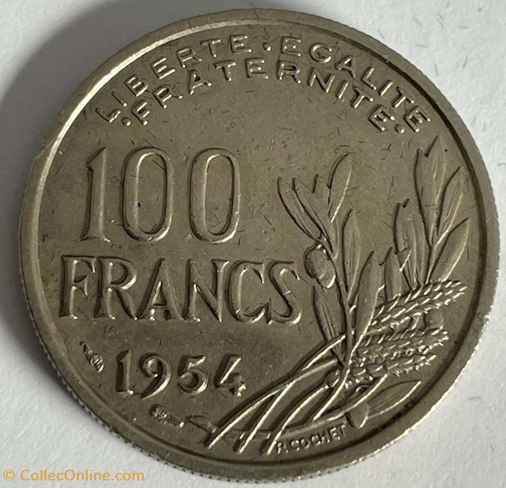 monnaies monde france 100 francs cochet 1954