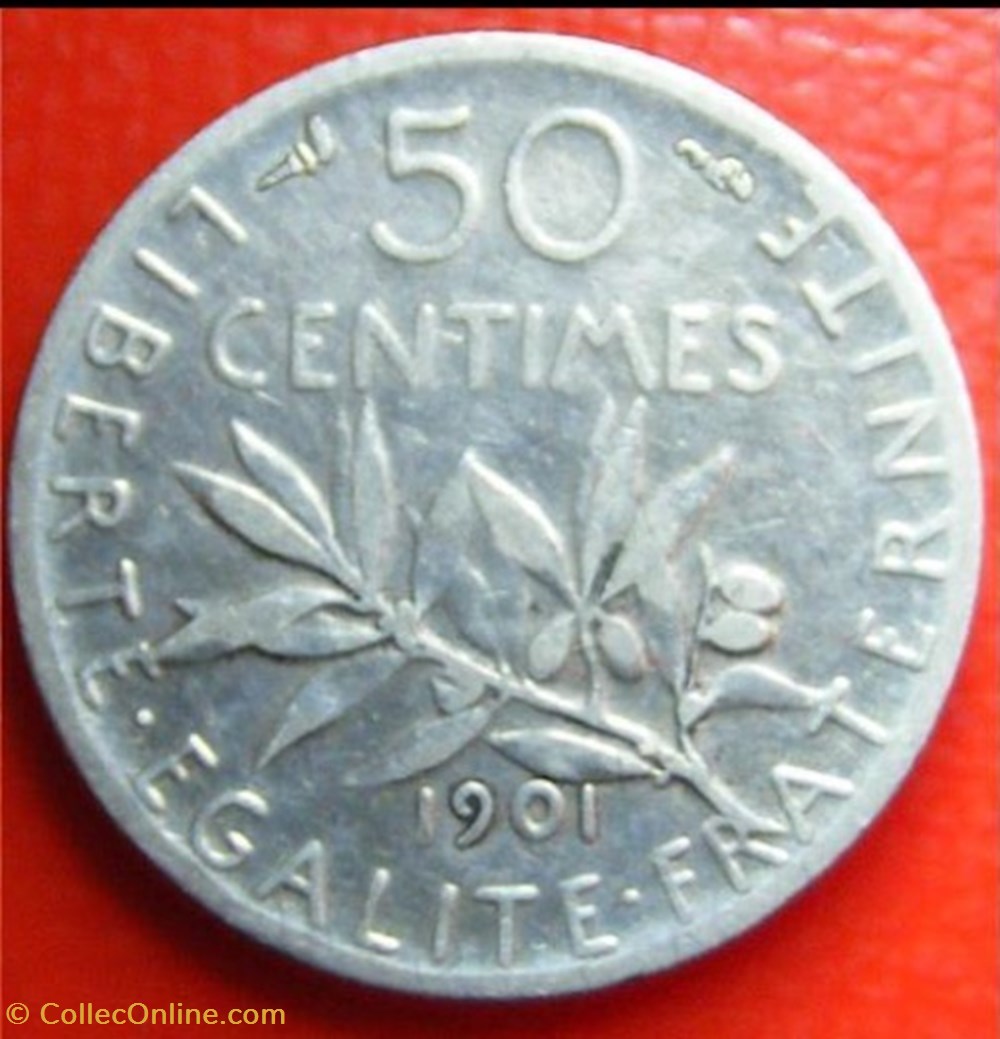 50 centimes Semeuse 1901 monnaies monde france 50 centimes semeuse 1901