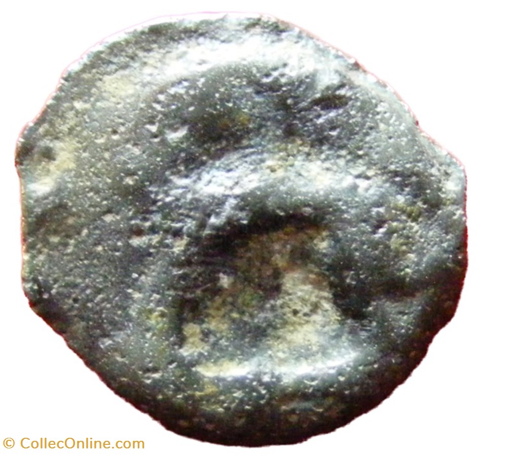 Potin à la tête d'indien “type du Tremblois”, oeil en rouelle monnaies antiques celtes potin a la tete indien type du tremblois oeil en rouelle