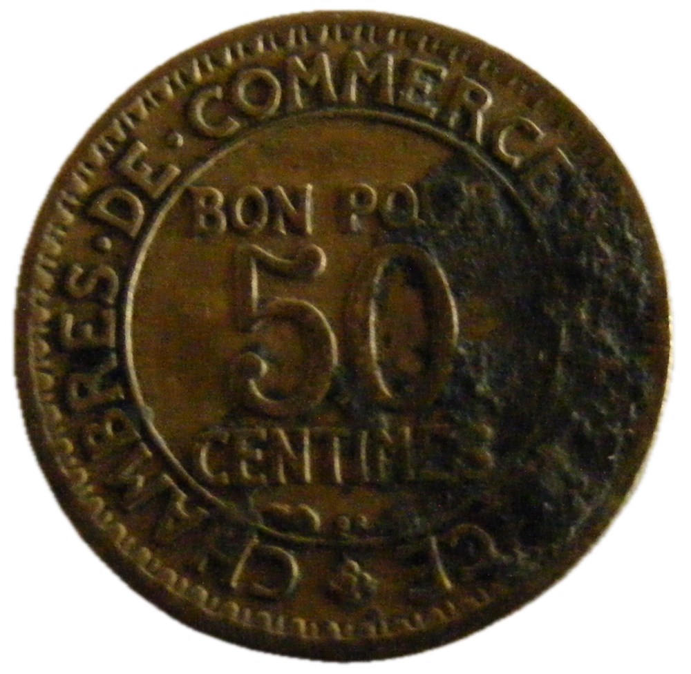 50 centimes Chambres de commerce 1927 monnaies monde france 50 centimes chambres de commerce 1927