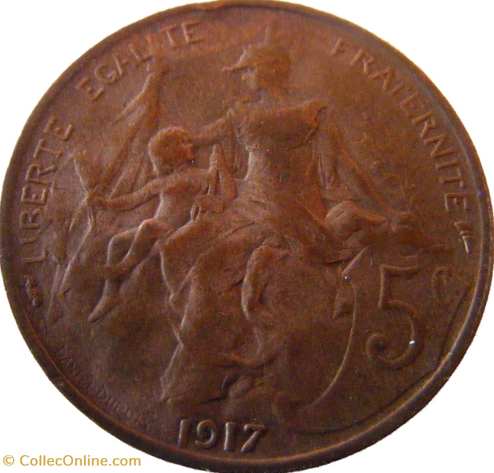 5 centimes Daniel-Dupuis 1917 monnaies monde france 5 centimes daniel dupuis 1917