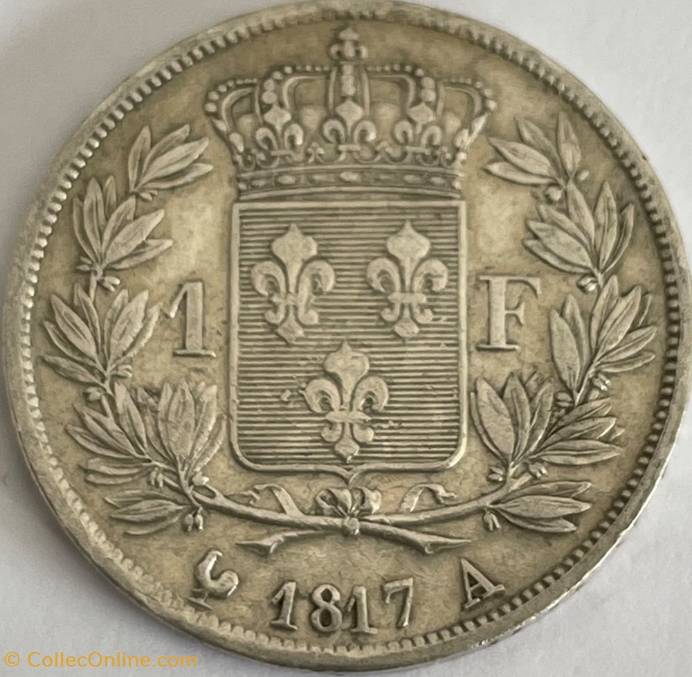 1 franc Louis XVIII 1817 Paris monnaies monde france 1 franc louis xviii 1817 paris