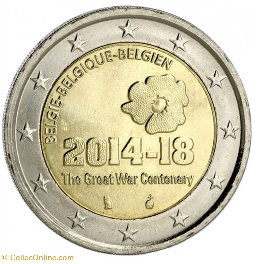 2 Euros 100e anniversaire du début de la Première Guerre mondiale 2014 monnaies belgique 2 euros 100e anniversaire du debut de la premiere guerre mondiale 2014