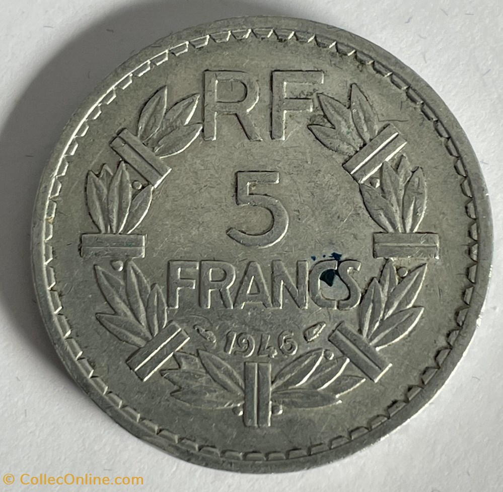 5 francs Lavrillier 1946 monnaies monde france 5 francs lavrillier 1946