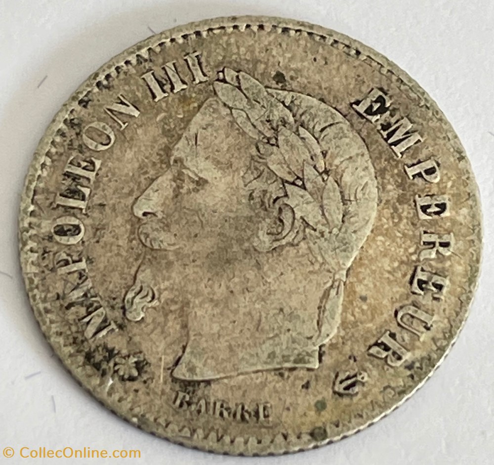 monnaies monde france 20 centimes iii napoleon tete lauree grand module 1867 paris