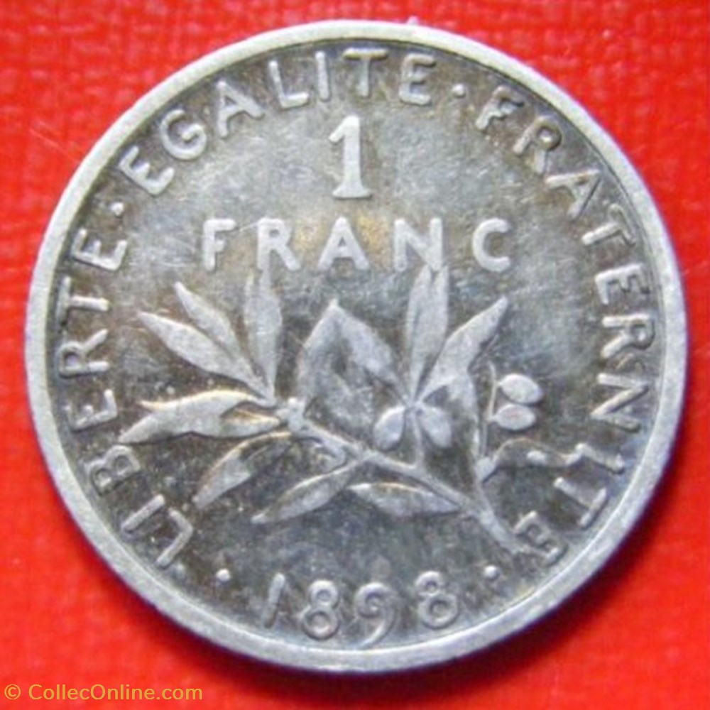 monnaies monde france 1 franc semeuse 1898