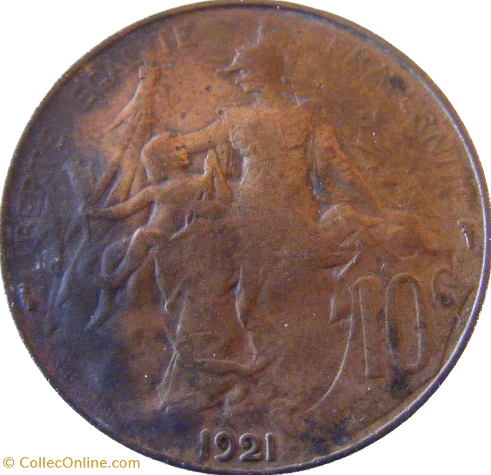 monnaies monde france 10 centimes daniel dupuis 1921