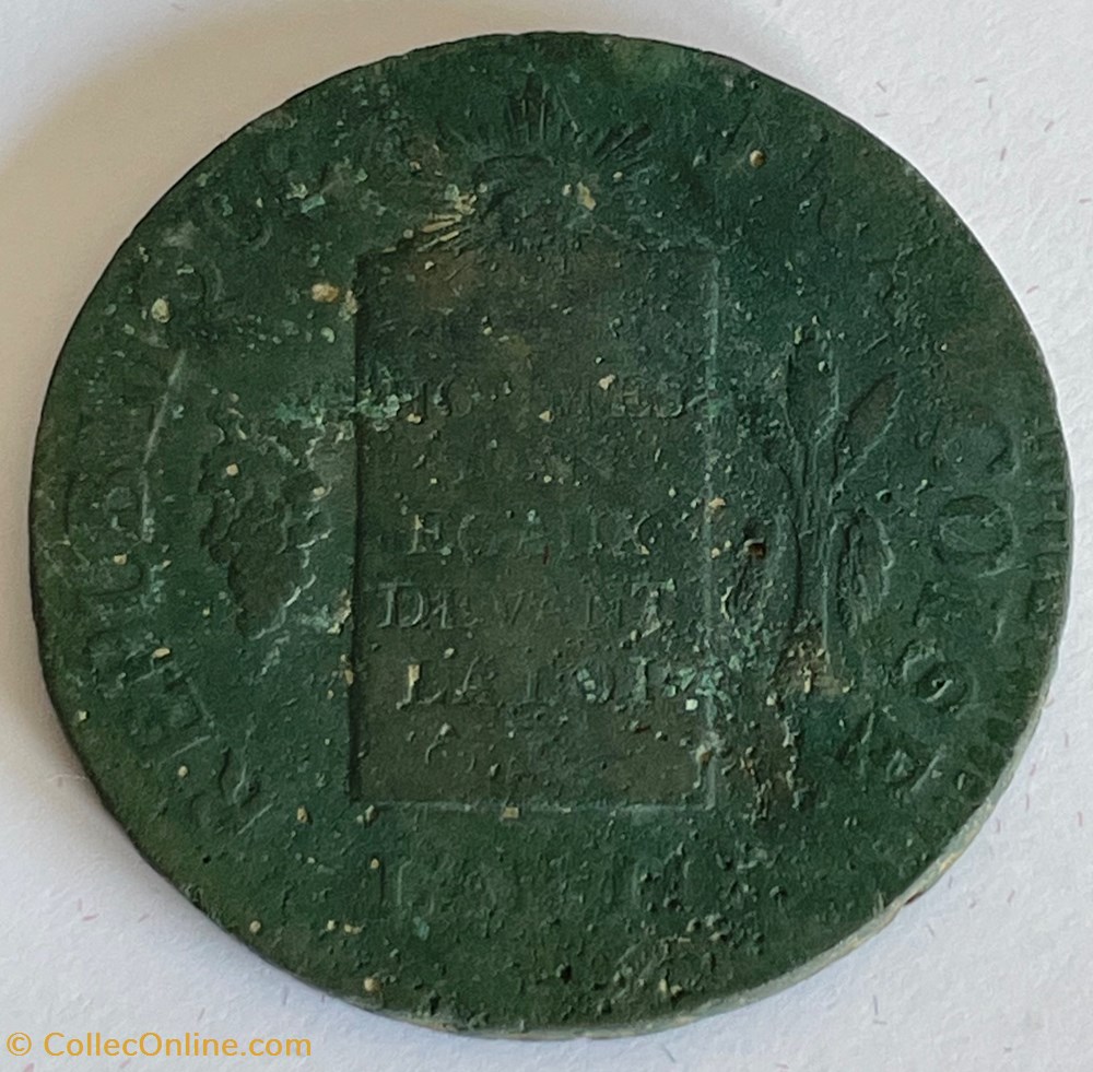 2 sols aux balances type daté 1793 Strasbourg monnaies monde france 2 sols aux balances type date 1793 strasbourg