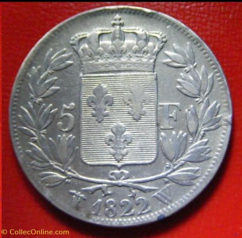 5 francs Louis XVIII buste nu monnaies monde france 5 francs louis xviii buste nu
