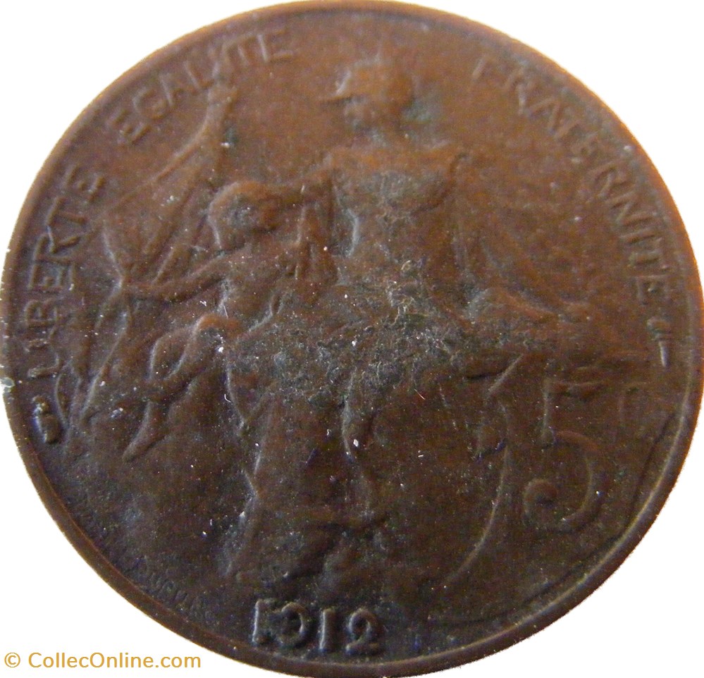5 centimes Daniel-Dupuis 1912 monnaies monde france 5 centimes daniel dupuis 1912