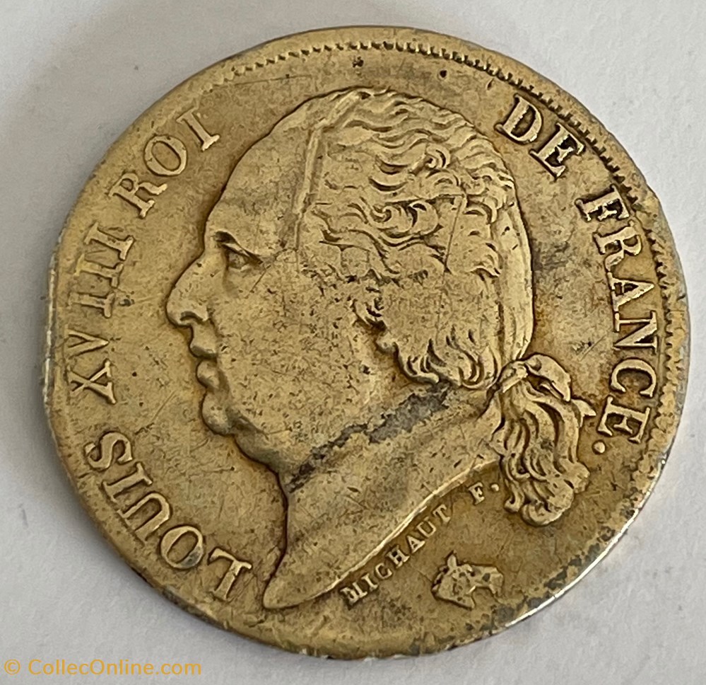 1 franc Louis XVIII 1824 Bayonne monnaies monde france 1 franc louis xviii 1824 bayonne