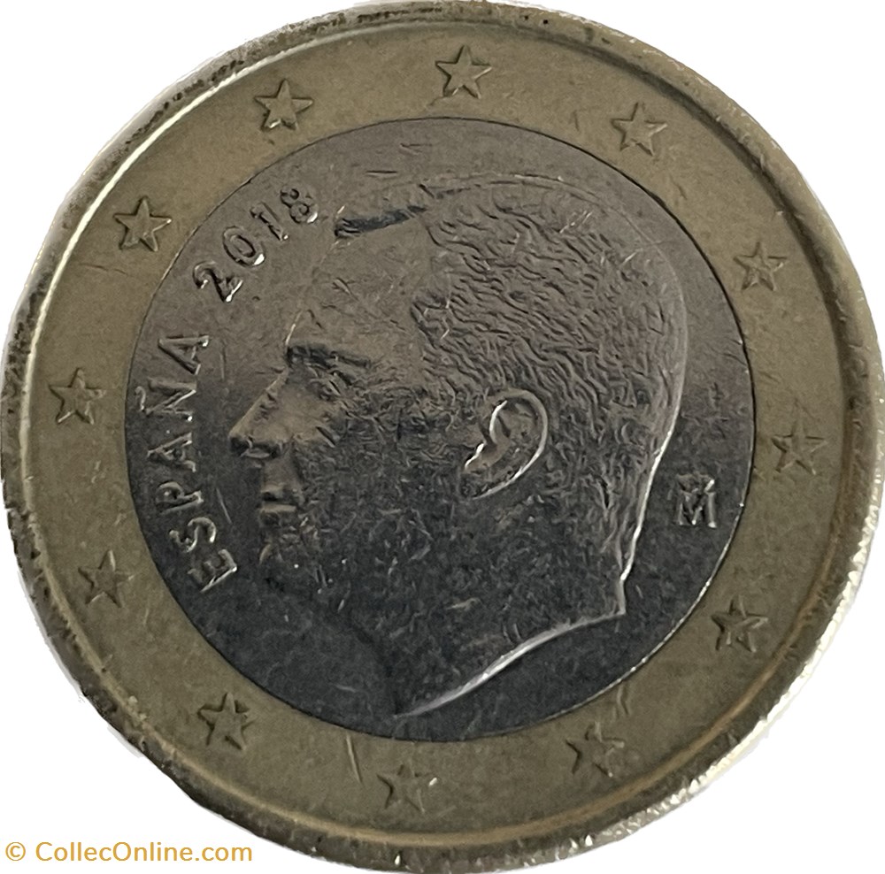 1 Euro 2018 monnaies euros a espagne 1 euro 2018