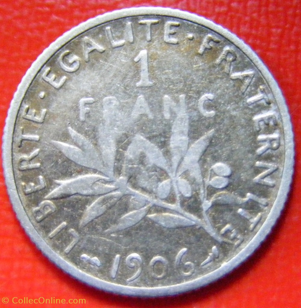 monnaies monde france 1 francs semeuse 1906