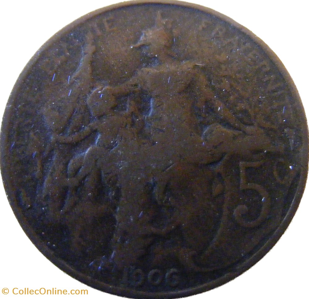 5 centimes Daniel-Dupuis 1906 monnaies monde france 5 centimes daniel dupuis 1906