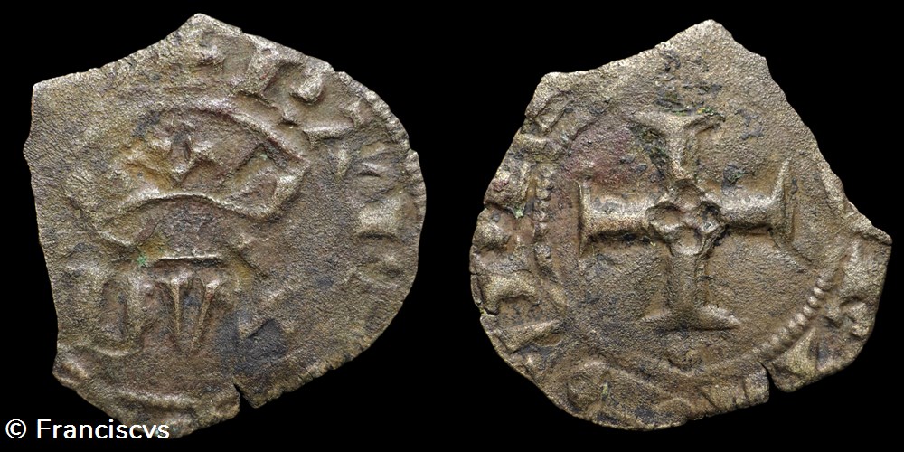 Double-Denier - Charles de Blois monnaies europe medievale france feodales double denier charles de blois