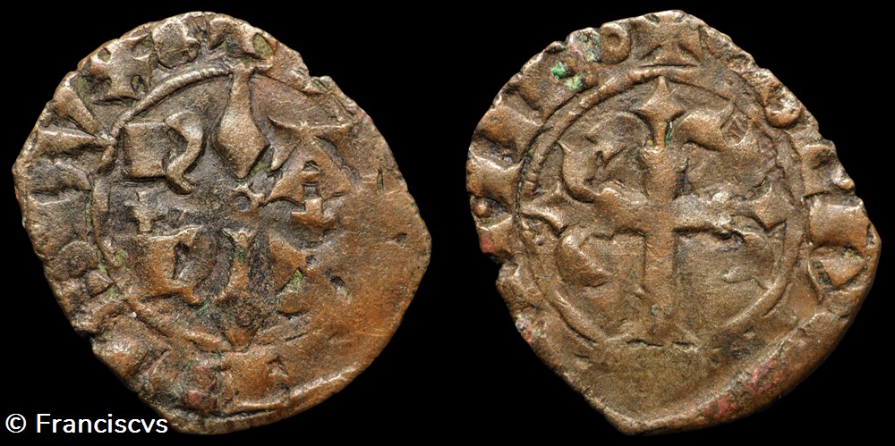 monnaies europe medievale france feodales double denier jean de montfort nantes
