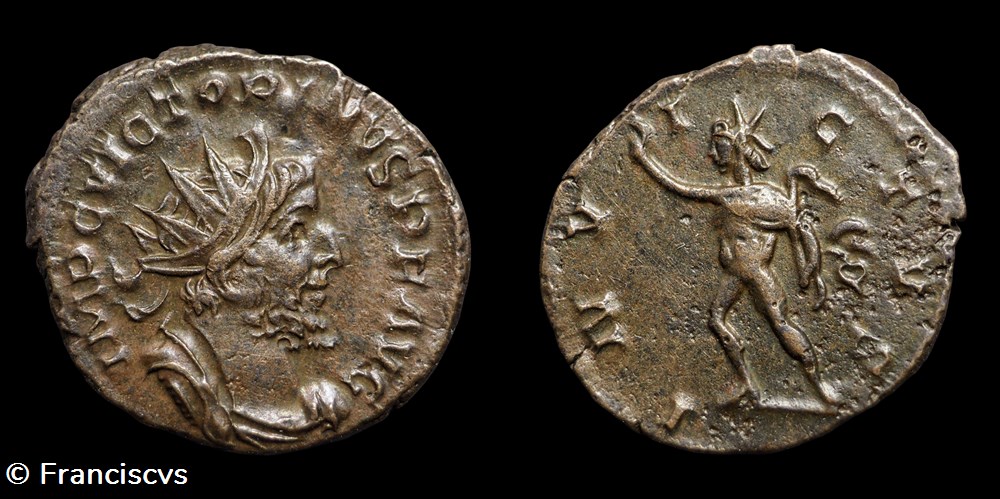 R4 - Victorin (EG 212 var) - INVICTVS - / - (feuille sans étoile) monnaies antiques romaines imperiales republicaines r4 victorin eg 212 var invictvs feuille sans etoile