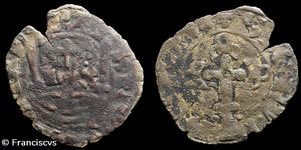 Double-Denier - Charles de Blois monnaies europe medievale france feodales double denier charles de blois