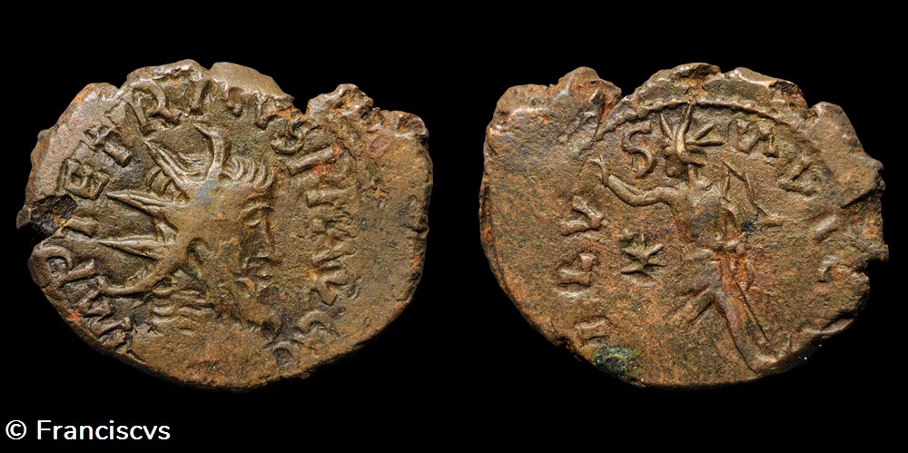 Tetricus I (Imitation hybride) - SALVS / INVICTVS monnaies antiques romaines imperiales republicaines tetricus i imitation hybride salvs invictvs