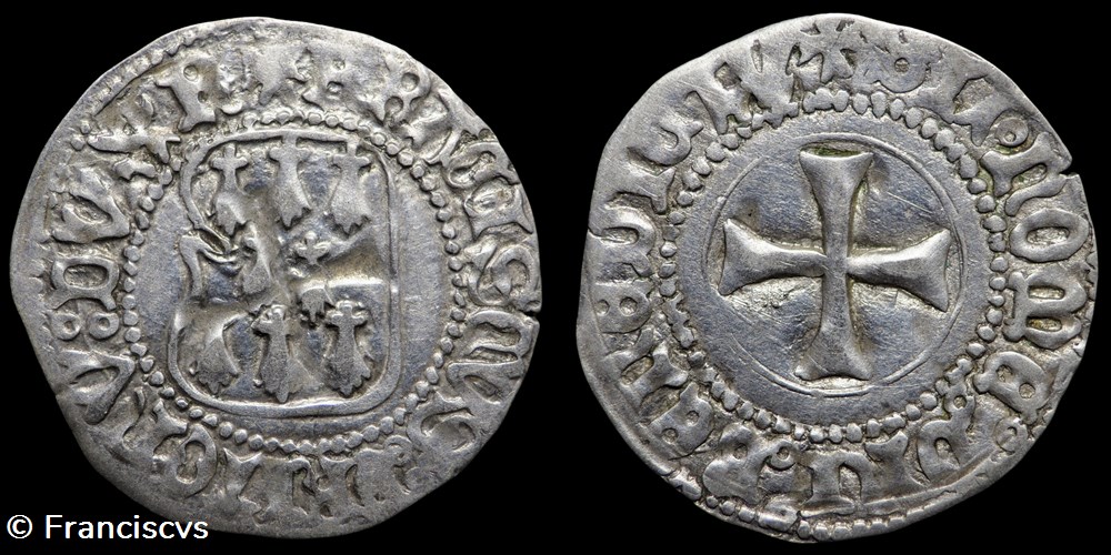 Blanc à la targe - François II - Rennes monnaies europe medievale france feodales blanc a la targe francois ii rennes