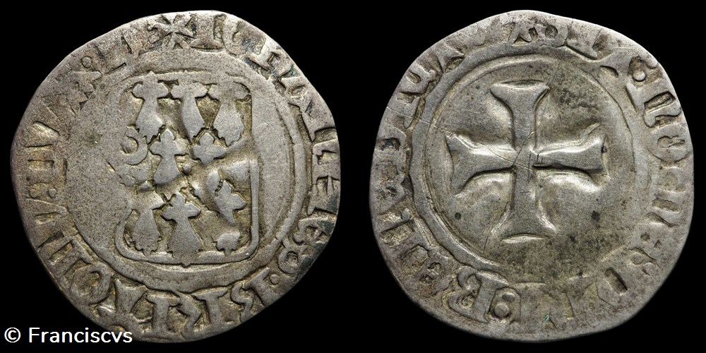 monnaies europe medievale france feodales blanc a la targe jean v dinan