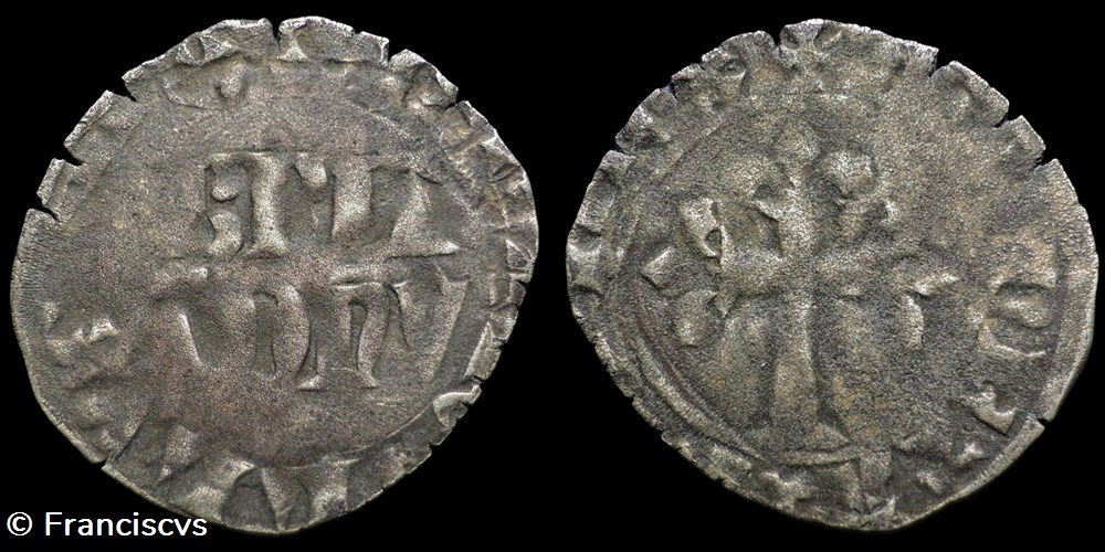 Double-Denier - Charles de Blois monnaies europe medievale france feodales double denier charles de blois