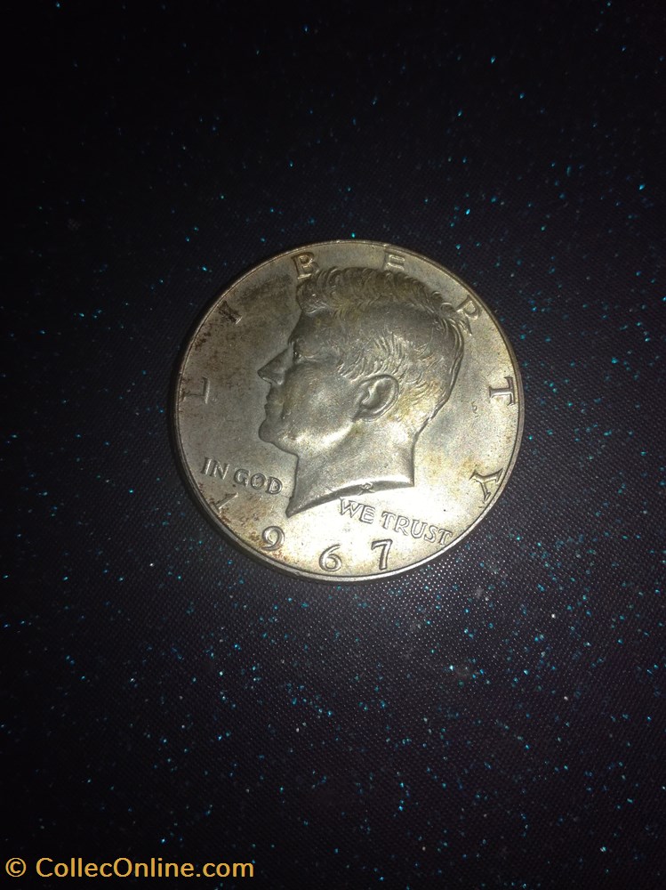 1967 ½ Dollar "Kennedy Half Dollar" 90% Silver monnaies monde etats unis 1967 dollar kennedy half dollar 90 silver