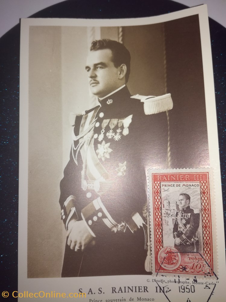 Carte Monaco 1950 S.A.S. Rainier III Prince souverain timbres europe carte monaco 1950 s a s rainier iii prince souverain
