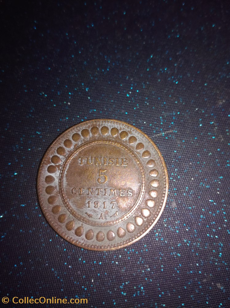1917 5 Centimes - Muhammad V monnaies monde tunisie 1917 5 centimes muhammad v