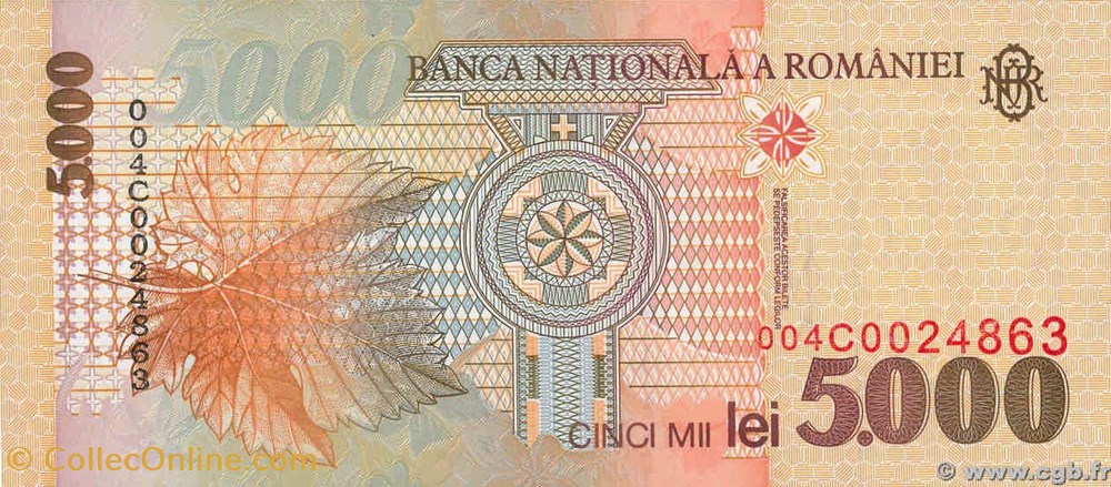 billets europe 5000 lei roumanie