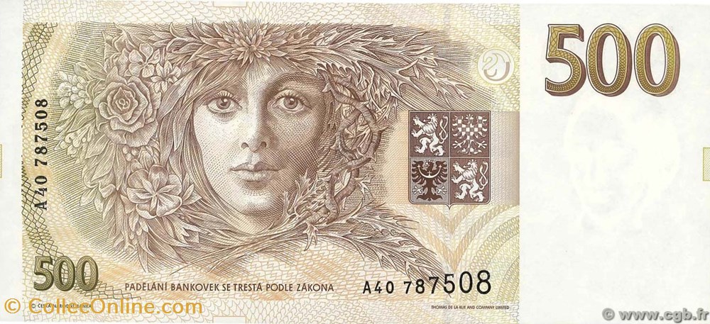 billets europe 500 korun republique tcheque