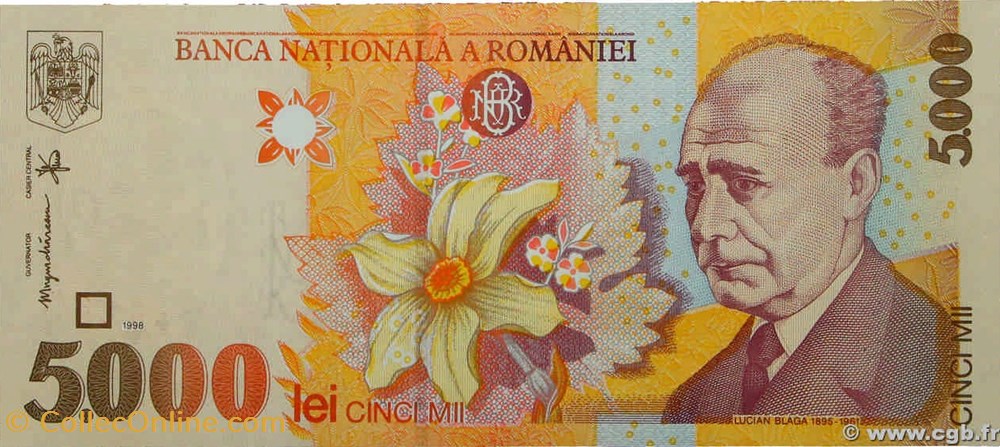 billets europe 5000 lei roumanie